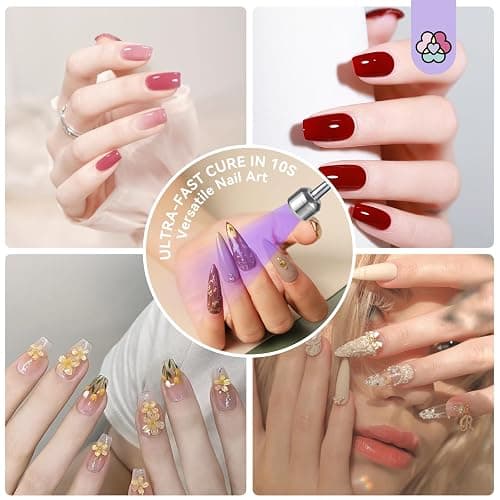 SAVILAND 12W 5s Flash Cure Gel Lamp Gooseneck U V Light for Nail Techs | Touch switch control, 3 timer settings, 5S fast cure, Rechargeable, 360° flexible for home & salon use thumbnail 6