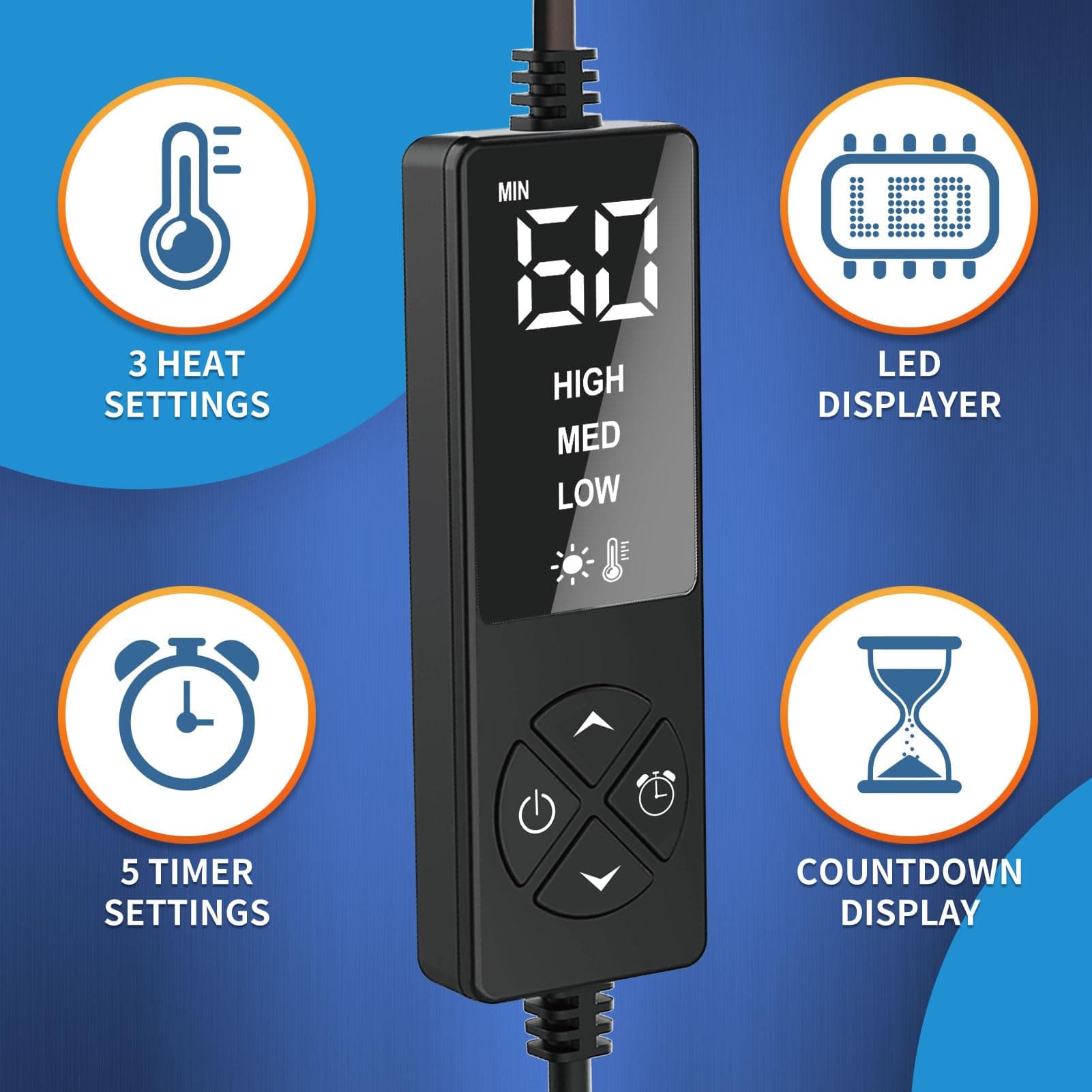 sticro Electric TMJ - Almohadilla térmica para dolor de mandíbula, calor húmedo para alivio de TMJ con 3 temperaturas y 5 ajustes de temporizador, mascarilla térmica súper suave para alivio de apriete thumbnail 5