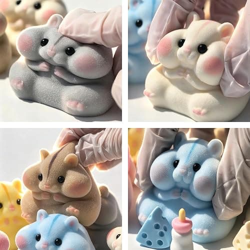 6-Pack Handmade Taba Squishy Hamster Toy, Cute Squishy Hamster Fidget Toy, Realistic Hamster Toy, Soft Silicone Mochi Furry Toy, Stress Relief Gift for Adults & Kids, Sensory Anxiety Plushie(6 colors) thumbnail 4