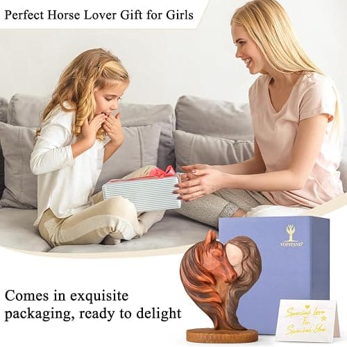 Horse Gifts for Girls Women - Horse Stuff Gifts for Horses Lovers Women Sculpted Hand-Painted Resin Figurine Cowgirl Equestrian Memorial Gift thumbnail 4