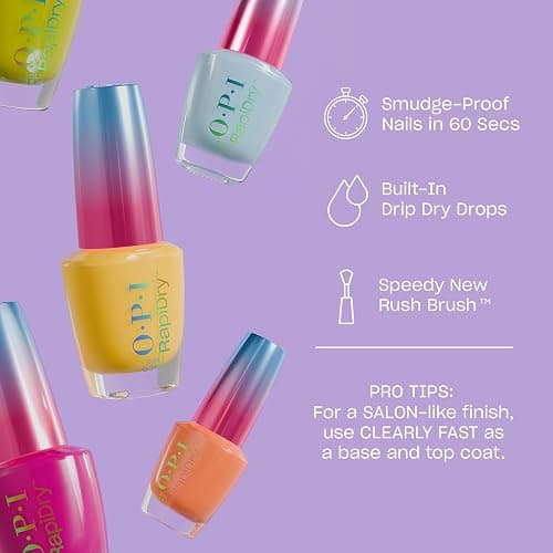 OPI RapiDry Quick Dry Nail Polish Colors | Opaque, Crème, & Shimmer Winter Shades | Smudge Proof, and Fast Drying in 60 Seconds | Vegan Formula | Snow Time to Waste | Holiday 2025 thumbnail 2