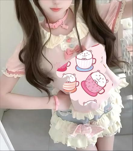 Erqiroc Cutecore Bow Lace Skirt Kawaii Lolita Skirts Harajuku Tiered Ruffle Skirts Cake Skirt Y2K Shoujo Clothes Jojifuku thumbnail 3
