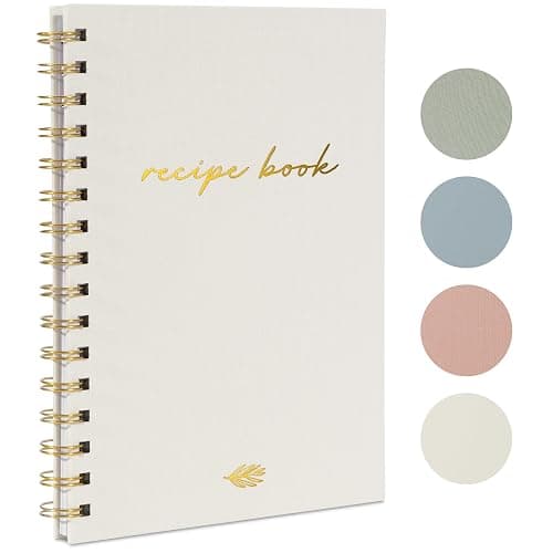 ZICOTO Aesthetic Blank Recipe Book with Linen Cover - The Perfect Recipe Notebook to Write in Your Own Recipes - Beautiful Blank Cookbook to Organize Your Recipes - Image 1