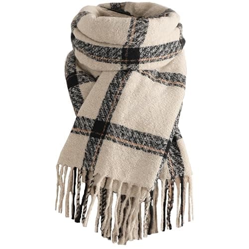 Trifabricy Winter Scarfs for Women, Long Blanket Scarf, Fashion Soft Taseel Plaid Scarf, Chunky Oversized Shawls and Wraps - Image 1
