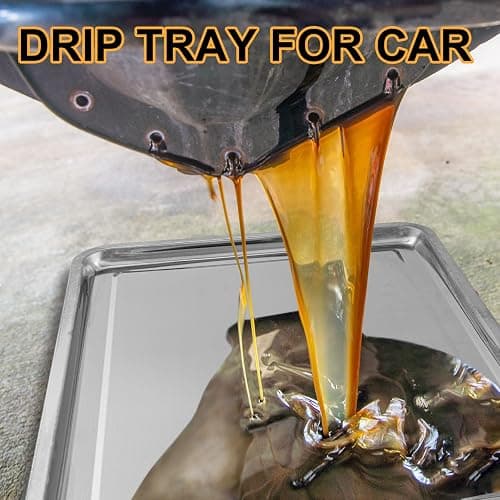 Datanly 2 Pcs Stainless Steel Oil Drip Pan for Under Car 23.62 x 15.75 Inch Automotive Oil Change Pan Silver Rust Resistant Motorcycle Drip Tray Replacement Tray for Garage Floor thumbnail 3