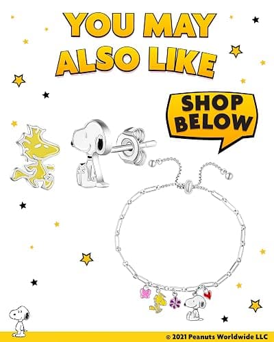 Peanuts Official Snoopy & Woodstock Necklaces – Silver Flash-Plated with Red Crystal or Charm Accents, Licensed Jewelry thumbnail 6