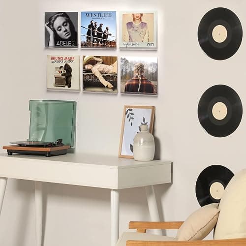 Laurensory Vinyl Record Shelf Wall Mount, 12 inch Clear Acrylic Album Record Holder Display, Floating Shelves for Wall, Magazine Shelf, Kids Bookshelf, Suitable for Bedroom, Living Room, etc.—6 Pack thumbnail 8