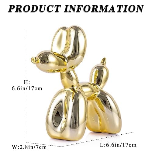 XIAOMAGG Balloon Dog Sculpture Modern Home Decor Collectible Figurines Funky Statues for Bedroom Trendy Animal Decor for Coffee Table Living Room Decor Art Resin Decor Office Standing Desk Decor thumbnail 3