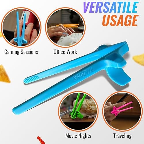 SNACTIV LITE Finger Chopsticks for Gamers 4PC NEON Bundle - As Seen on Shark Tank! The Official Snacking Tool of the Future - Enjoy Snacks and Chips with Ease - Innovative Gaming Snacking Solution thumbnail 6