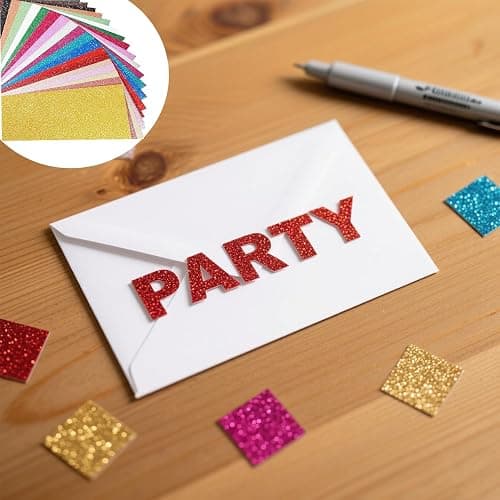 40 Sheets 20 Colors Glitter Cardstock，A5 Craft Art Glitter Paper, Card Printing, DIY Project Scrapbook Supplies thumbnail 3