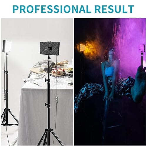 LED Video Light Kit 2Pcs, Hagibis Studio Lights 18 Color Filters for Photography Lighting with Adjustable Tripod Stand Streaming Lights for Photo Camera Recording Computer Zoom Stream TikTok YouTube thumbnail 7