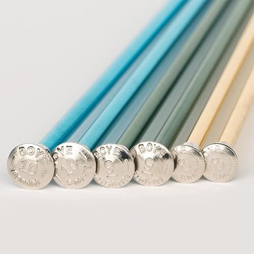 Boye 32936604000M Anodized Aluminum Straight Knitting Needle Set, US Sizes 8, 9, 10, 3 Sets thumbnail 4