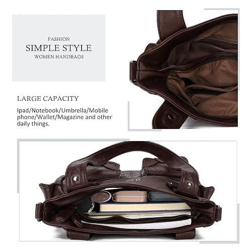 Purses and Handbags for Women Large Hobo Shoulder Bags Soft PU Leather Multi-Pocket Tote Bag thumbnail 2