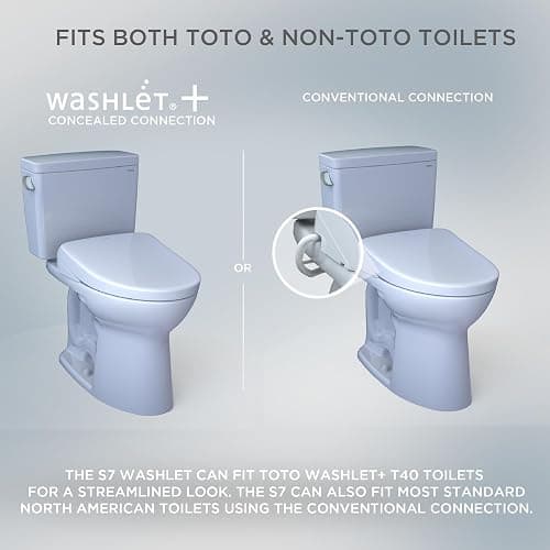 TOTO® WASHLET®+ S7A Electronic Bidet Toilet Seat with EWATER+® Bowl and Wand Cleaning, Auto Open and Close Contemporary Lid, Elongated, Cotton White - SW4736AT40#01 thumbnail 4