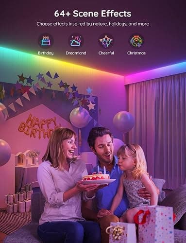Govee RGBIC LED Strip Lights, 32.8ft Smart LED Lights for Bedroom, Bluetooth LED Lights APP Control, DIY Multiple Colors on One Line, Color Changing LED Strip Lighting Music Sync, Home Decor thumbnail 5