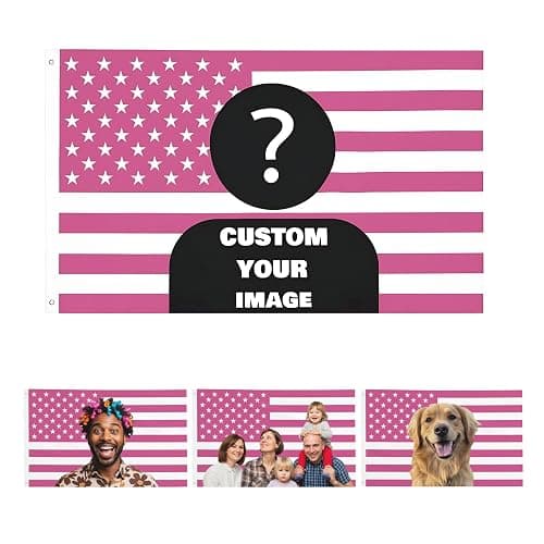 Nxwdwqa Custom Pink America Flag 3X5 Ft Personalized Flags Design Your Image Funny Tapestry Poster For Decorate Clubs Concerts Bars University Dormitories Living Rooms Bedrooms - Image 1