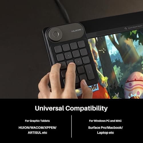 HUION Keydial Mini Bluetooth Programmable Keypad with Dial 5 Keys Anti-ghosting 18 Customized Keys, Wireless Shortcut Keyboard for Drawing Tablet, PC, MacBook, Surface Pro, Laptops thumbnail 6