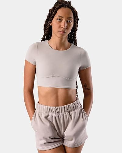 Kamo Fitness CozyTec Sweat Shorts Women High Waisted Lounge Comfy Casual Cotton Shorts with Pockets thumbnail 5