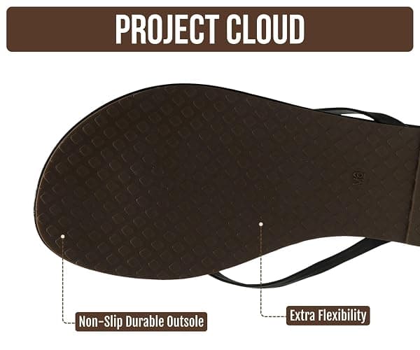 Project Cloud Flip Flops for Women Memory Foam Flats Sandals | Lightweight and Durable Non-Slip Sole Womens Sandals - Beach Essentials Womens Flat Sandals for Everyday Comfort Daily Wear thumbnail 5