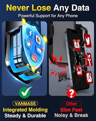 VANMASS【85+LBS Strongest Suction & Military-Grade Ultimate Car Phone Mount【Patent & Safety Certs】 Cell Phone Holder Truck for Dashboard Windshield Vent for iPhone 17 Pro Max 16 15 for Samsung thumbnail 5