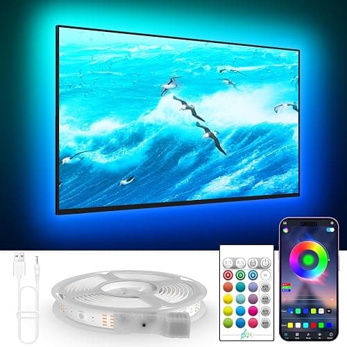 KANTUTOE TV Lights Behind, 19.68ft LED Lights for 55-85 Inch TV, RGB TV Backlight, Music Sync Bluetooth APP and Remote Control Strip Lights USB Powered for Bedroom Gaming Room Decor - Image 1