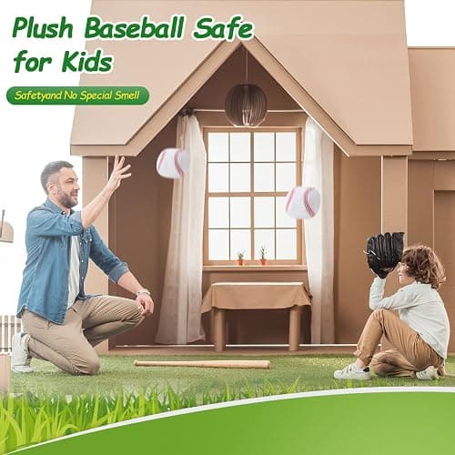 HyDren 2 Pcs Stuffed Baseball Plush Ball - 4.7 Inch Small Soft Plush Baseball Toy Fluffy Baseballs Soft Stuffed Sports Balls for Baby Kids Boys Girls Bedroom Nursery Decoration Christmas Birthday Gift thumbnail 4