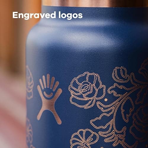 Hydro Flask Water Bottle - Insulated Stainless Steel - Wide Mouth Flex Straw Lid, Non Spill, Leakproof and Refillable in 32 Oz Western Light Blue thumbnail 7