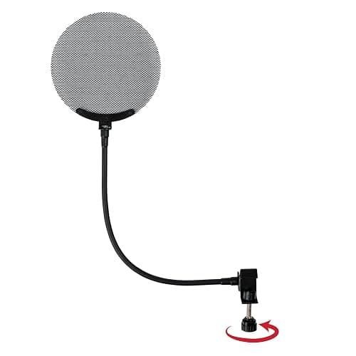 Gator Frameworks Vocal Recording Metal Screen Pop Filter with 12.4-Inch Gooseneck, Great for Podcasting, Broadcasting, and other Content Creation (GFW-POPFILTER-MTL) - Image 1