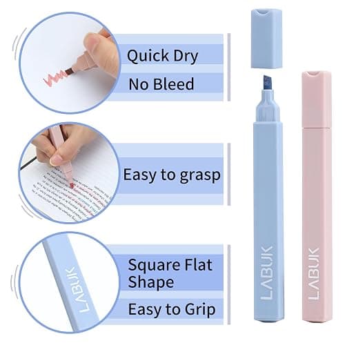 LABUK 12pcs Pastel Highlighters Aesthetic Cute Bible Highlighters and Pens No Bleed, with Mild Assorted Colors, Dry Fast Easy to Hold for Journal Planner Notes School Office Supplies - Muted Pastel-12Pcs thumbnail 3