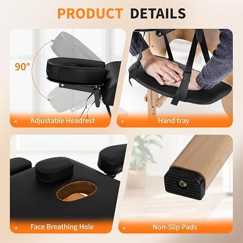 BestMassage Massage Bed Portable Massage Table 24 inch Wide Lash Bed Height Adjustable 2 Folding Spa Table with Non-Woven Bag for Spa Footmassage Facial CareSpa Tattoo thumbnail 5