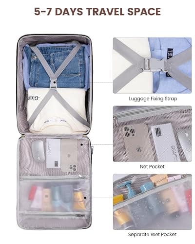 LOVEVOOK 40L Travel Backpack for Women & Men, Airline Approved Carry On Luggage with 3 Packing Cubes, TSA Overnight Bags, Waterproof Personal Item Bag, Weekender Essentials Backpacks fits 17" Laptop thumbnail 8