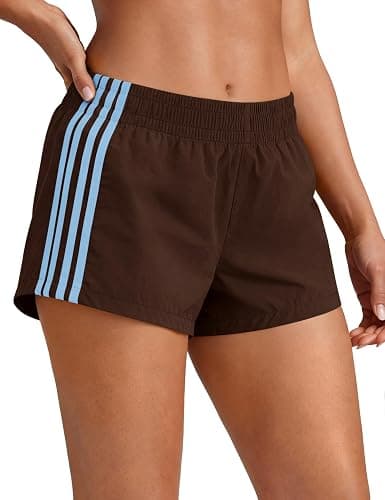 Plameil Womens Shorts Sweat Track Athletic Low Rise Micro Y2k UPF 50+ Shorts - Image 1