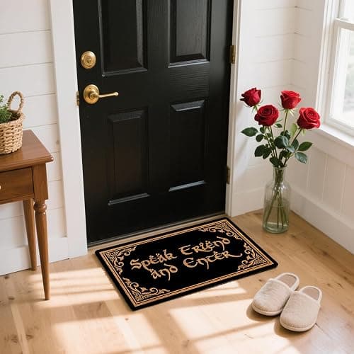 HAOWSMAT Welcome Funny Front Door Speak Friend and Enter Doormat Anti-Slip Mats Home Decor, Gift Door Mats for The Entrance Way Indoor 30"(W) X 17"(L) thumbnail 5