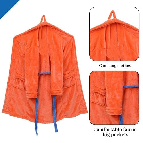 ILLOMEEGOOS Anime Robe Orange Plush Bathrobe Anime Pajamas Robes Soft Long Bathrobes Adults Christmas Halloween Costume thumbnail 2