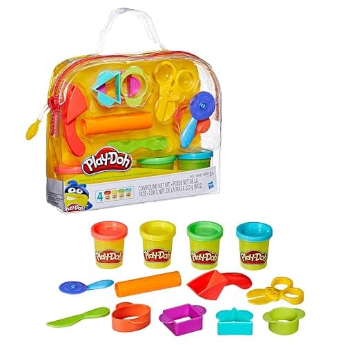 Play-Doh Starter Set 9-Piece Kit with Storage Tote & 4 Modeling Compound Cans, Arts and Crafts for Kids, Back to School Classroom Supplies, Preschool Toys, Ages 3+ thumbnail 3