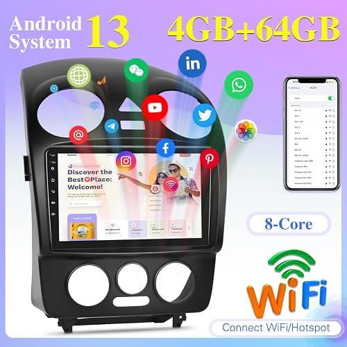 8 Core [4G+64G] Car Radio for Volkswagen VW Beetle 2004 2005 2006 2007 2008 2009 2010 - Android 13 Touch Screen Stereo, DSP 32 EQ/IPS Screen/Carplay/Android Auto/SWC/Bluetooth 5.0/WiFi thumbnail 3