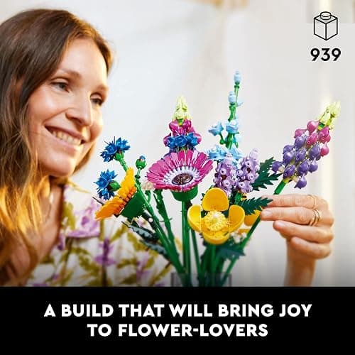 LEGO Botanicals Artificial Wildflower Bouquet - Fake Indoor Flowers Building Set for Home, Kitchen, Desk Decoration, Adults Ages 18+ - Gift for Birthdays - 10313 thumbnail 3