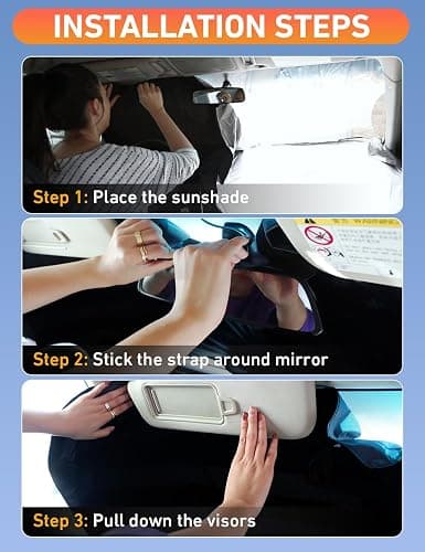 EcoNour Windshield Sunshade Compatible for Chevrolet Equinox EV 2024 2025 2026, Sun Visor for Front Windshield & Window Sun Shade Cover, UV Heat Blocker & Protector, Car Accessories thumbnail 5