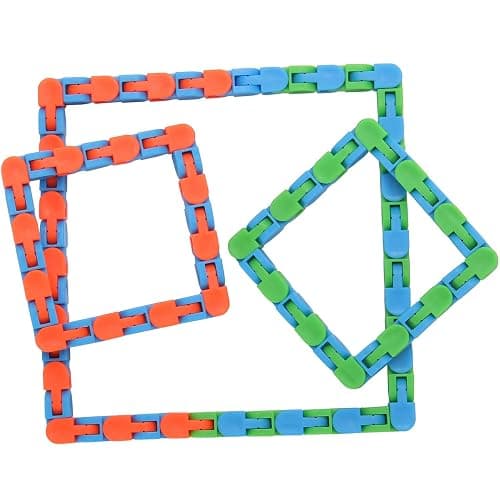 Yeetec 6 Pack 24 Links Wacky Tracks Snap and Click Fidget Toys, Finger Sensory Toys, Snake Puzzles for Stress Relief, Party Bag Fillers, Party Favours, Random Color thumbnail 4
