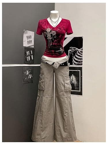 SOLY HUX Women's Graphic Tees Y2K Vintage Gothic Tops 2000s Streetwear Shirt Emo Scene Alternative Clothes for Women thumbnail 5
