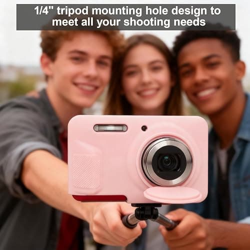 Frevyve Case for Kodak PIXPRO FZ55 Digital Camera Accessories, Soft Silicone Protective Case, Slim Fit Sleeve with Removable Lens Cover and Screen Protector, Lightweight, Anti-Scratch (Pale Pink) thumbnail 2