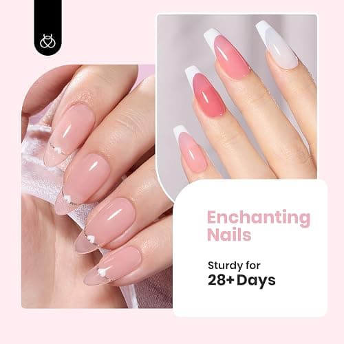 Beetles Rubber Base Builder Nail Gel Set - 6 Colors Nude Pink White Base Gel Polish 5 in 1 for Nail Extension, Repair and Sculpting, Soak Off U V LED Lamp Cure Manicure Art Design Gifts for Women thumbnail 7