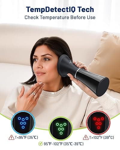 KAUGIC Upgraded Ear Wax Removal with One-Piece Waste Tank, Safe Cleaner with Water Temperature Sensor, Effective Ear Irrigation Kit & USB-A to C Cable, IPX7, Black thumbnail 5