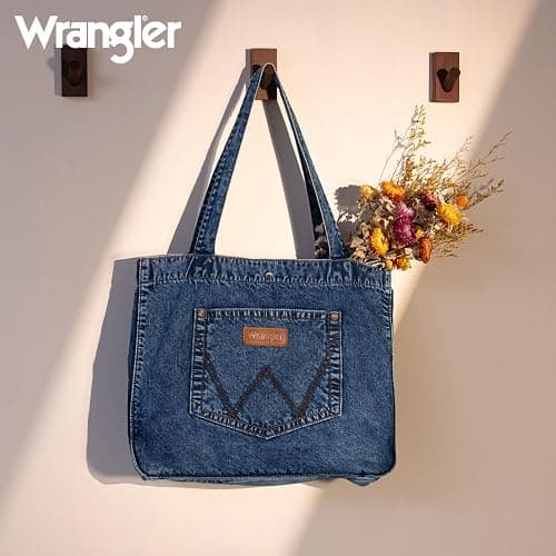 Montana West Wrangler Denim Tote Bag for Women Large Purses for Work Travel Everyday thumbnail 2