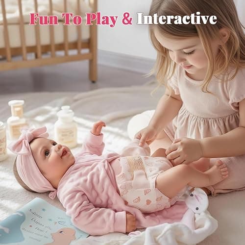 BABESIDE Reborn Baby Dolls Sunny - 17Inch Cute Soft Vinyl Realistic Baby Doll Poseable Smiling Real Life Baby Dolls with Complete Accessories for 3+ Years Old Gifts thumbnail 8