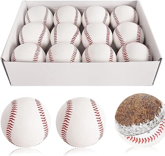 Forcebucket Official Size Practice Training Baseballs 12 Balls Pack Blank Baseball Sports Youth/Adult for League Play, Pitching, Batting, Fielding, Autograph, Gifts(One Dozen) thumbnail 7