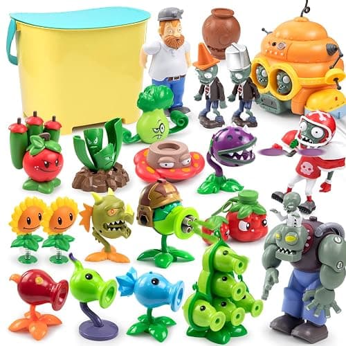 Maikerry PVZ Toys 21pcs Action Figures Set Great Gifts for Kids and Fans,Birthday and Party -with Waterproof Battlefield Map - Image 1