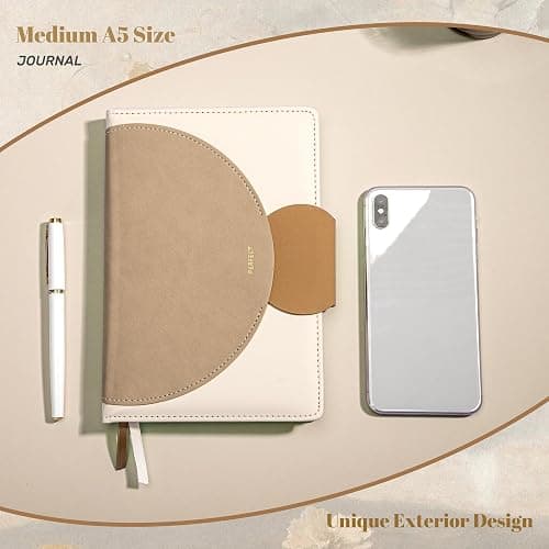 CAGIE Lined Journal for Women, 100GSM Leather Journals for Writing with Buckle Closure,A5 Hardcover Diary Journaling Notebooks for Business Work School Note Taking 5.9" x8.59 (Brown) thumbnail 6