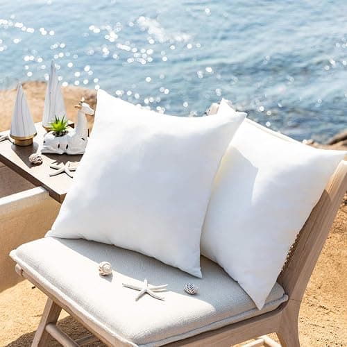 Phantoscope Premium Outdoor Pillow Inserts - Pack of 2 Square Form Water Resistant Polyester Throw Pillows, Couch Sham Cushion Stuffer, 18 X 18 inches thumbnail 4