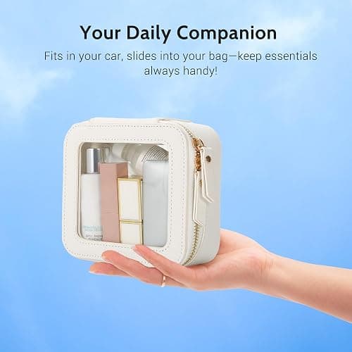 Aveniee Clear Makeup Bag Set (2-Piece Mini & Midi) - Travel Toiletry Organizer for Women, Waterproof Cosmetic Pouch & Car Accessory for Travel Size Toiletries, White thumbnail 6
